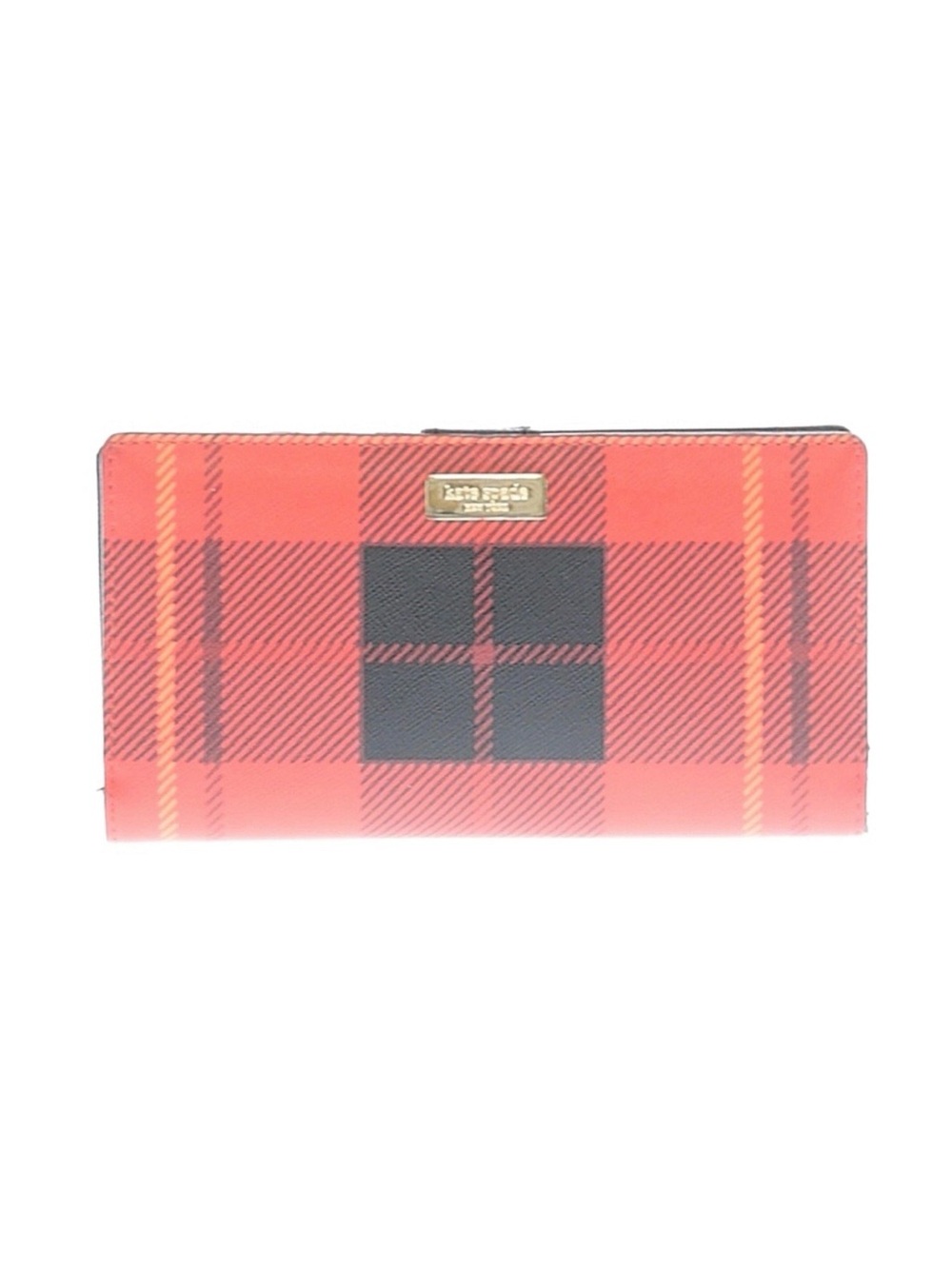 Kate spade plaid print snap bifold wallet
